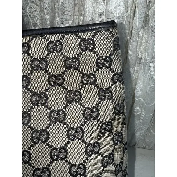 GUCCI Tote Bag GG Canvas BEIGE All-over Pattern Shoulder ladies used Italy - Picture 8 of 14